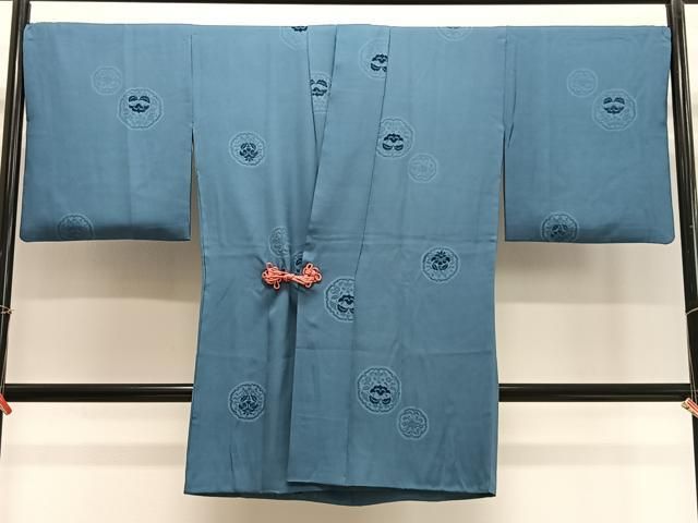 平和屋着物∞道中着　輪奈ビロード　絵皿花文　ロング丈　正絹　逸品　CABE4824ua