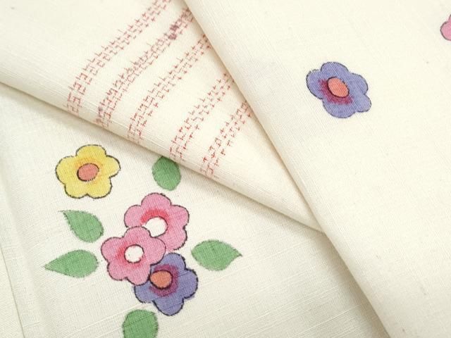 平和屋着物▽上質な紬　単衣　花間道　正絹　逸品　CABF7648th