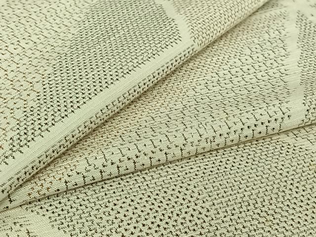 平和屋着物▽上質な紬　単衣　麻の葉文様　正絹　逸品　AABH8664jh