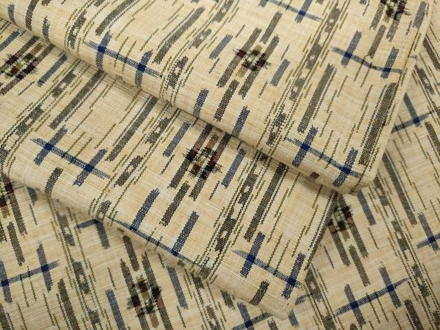 平和屋着物▽上質な紬　単衣　吉祥文　正絹　逸品　CABF3066ze