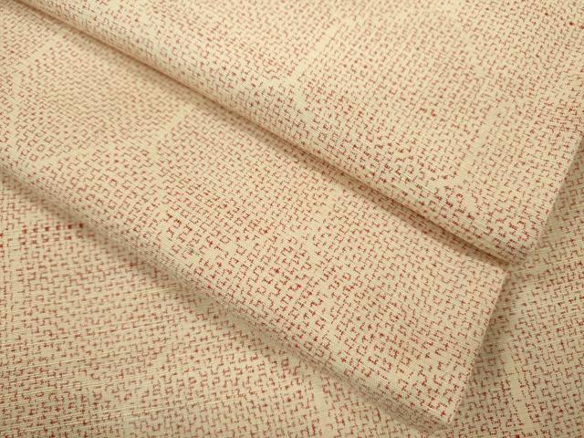 平和屋着物▽上質な紬　単衣　亀甲文様　正絹　逸品　CABF3070ze