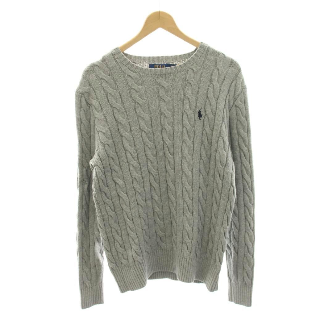 ポロ ラルフローレン POLO RALPH LAUREN ニット セーター ケーブル編み 長袖 スモールポニー S グレー /HN 9,044円
