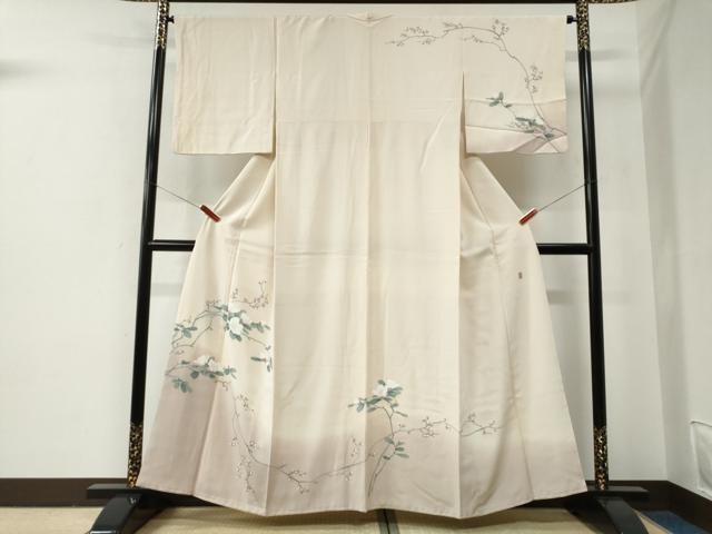 平和屋着物●訪問着　友禅　作家物　枝花文　暈し染め　正絹　逸品　CABE2716yc