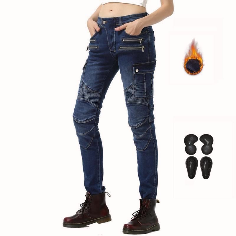 【送料無料】防寒 レディースバイク用パンツ ライディングパンツ 冬服用 裏ボア ライダースパンツ バイクズボン 防寒保温 スリム デニムパンツ ストレッチ