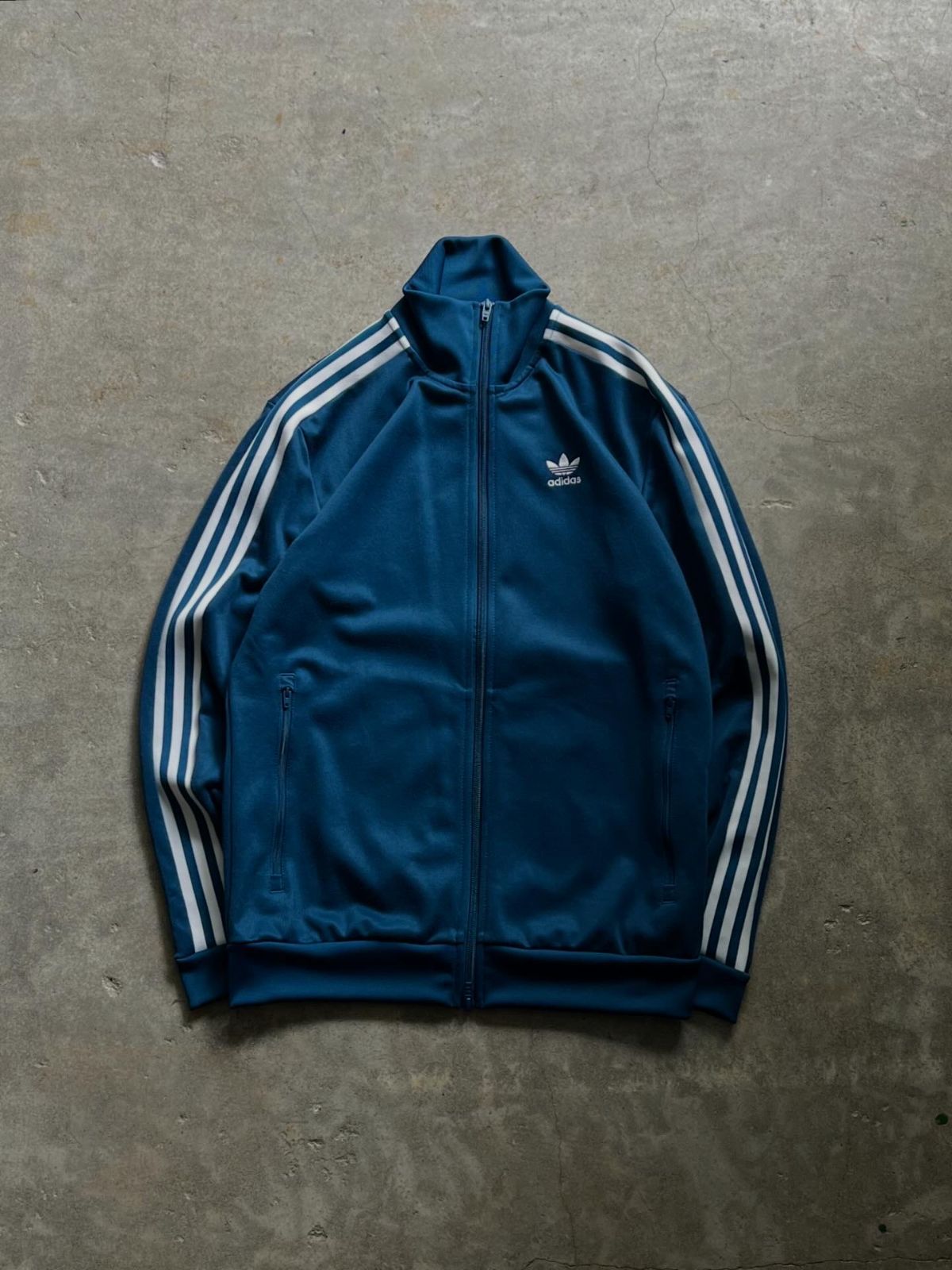 adidas originals トラックジャケット ブルーグリーン S 3ライン