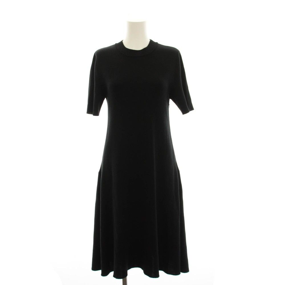 フォクシーニューヨーク FOXEY NEW YORK 17SS ニット ワンピース ロング 半袖 38 黒 37440 /YM