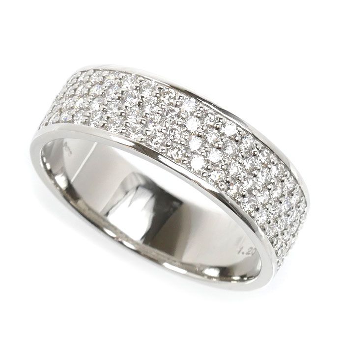 Pt900プラチナ リング・指輪 ダイヤモンド1.20ct 25.5号 10.4g メンズ 中古