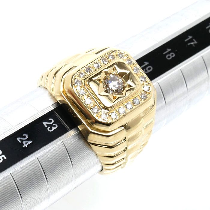 K18YG イエローゴールド リング・指輪 ダイヤモンド0.52ct 21号 16.4g