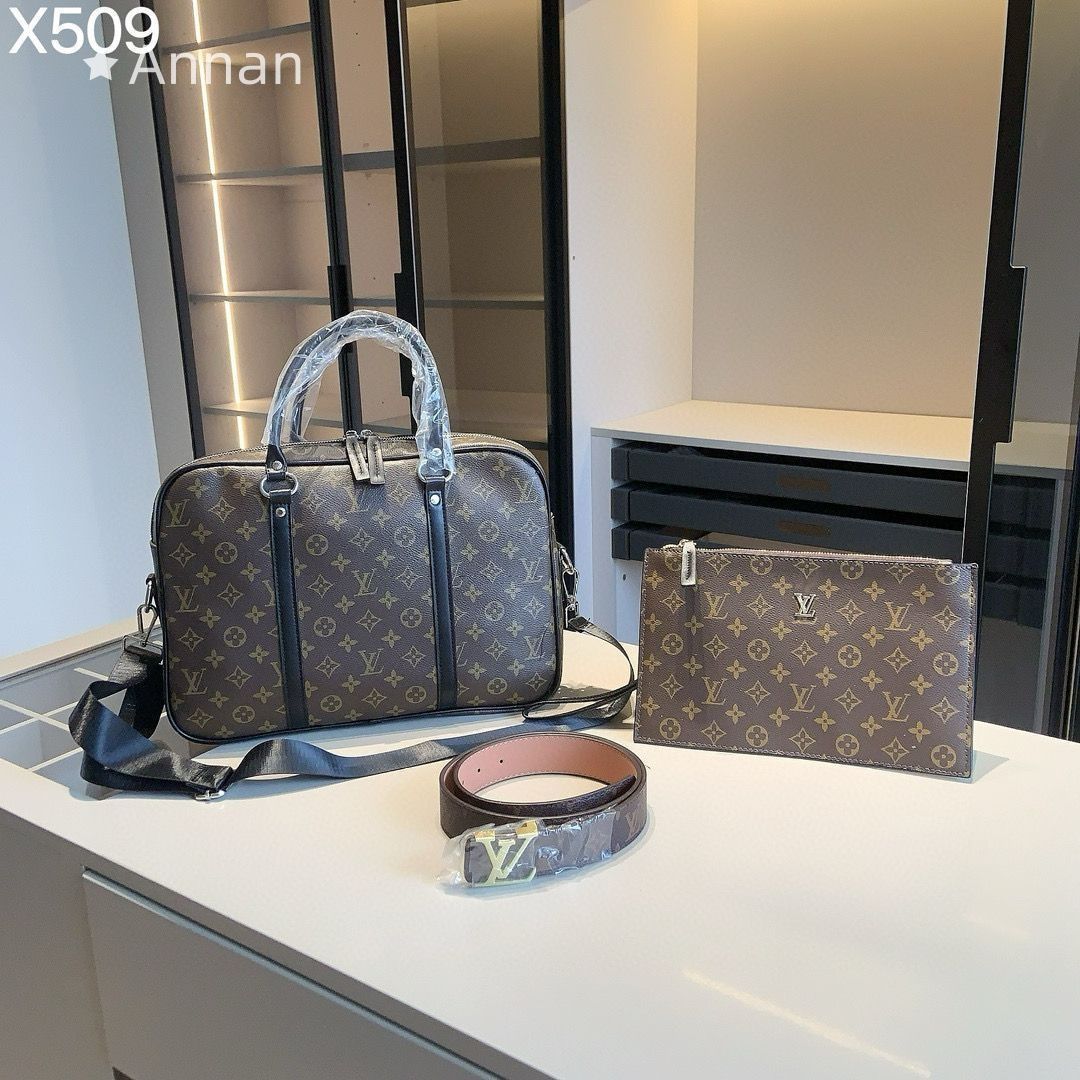 人気沸騰 美品LV LOUIS VUITTON ルイヴィトンメンズ ビジネスバッグ クラッチバッグ ベルト 3点セット