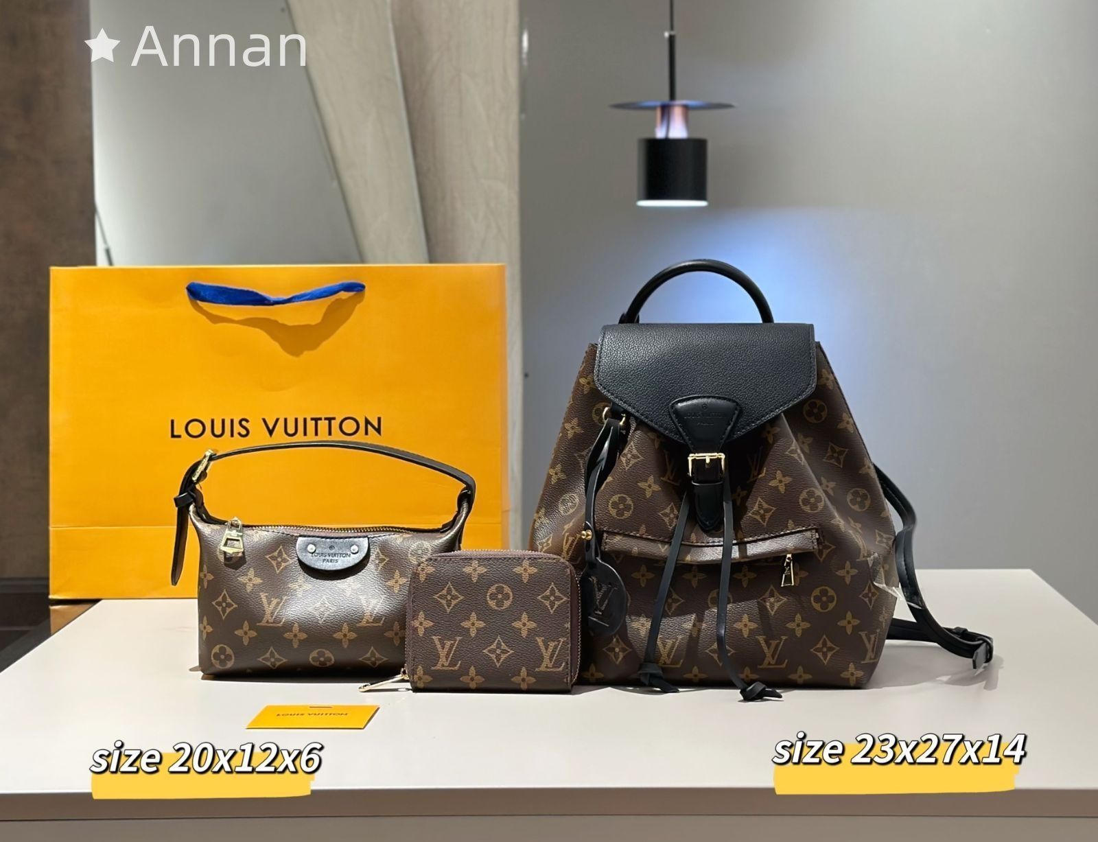 送料込☆ LV LOUIS VUITTON ルイヴィトン リュック ショルダーバッグ 財布 3点セットバッグ