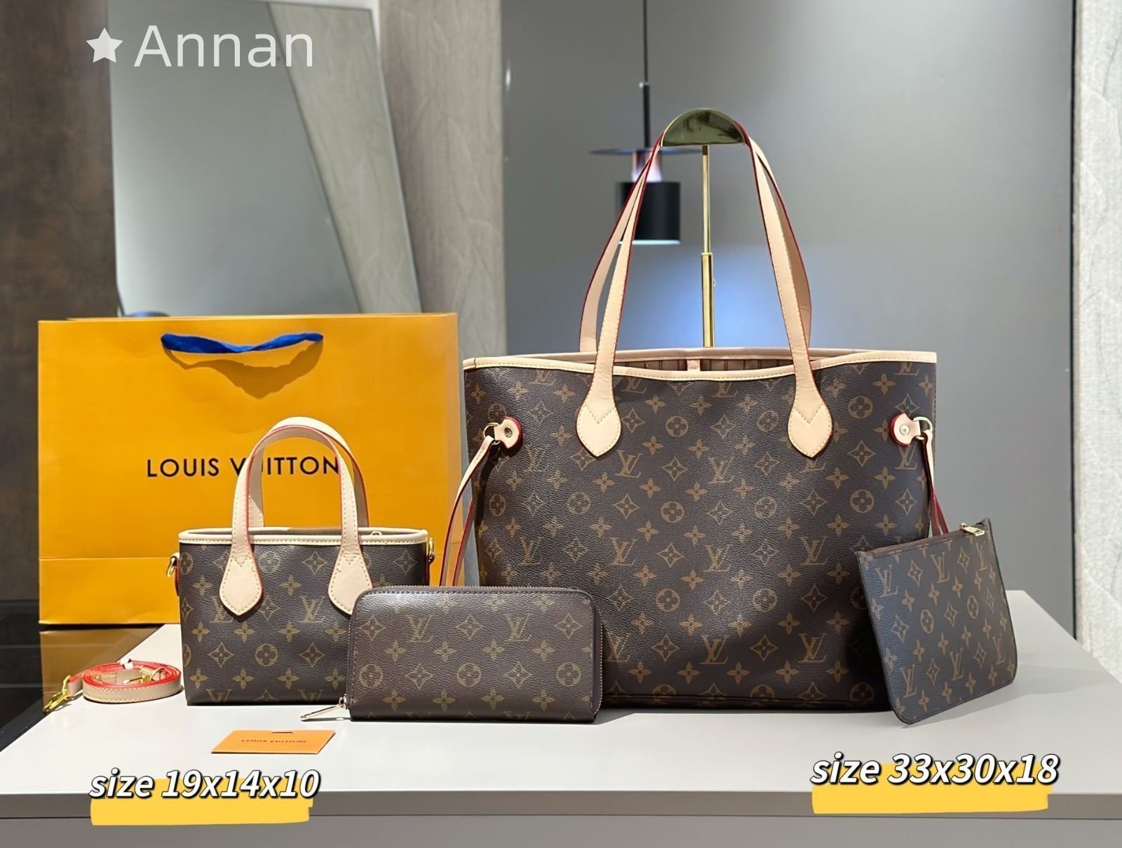 人気沸騰 美品LV LOUIS VUITTON ルイヴィトン トートバッグ ショルダーバッグ 財布 3点セットバッグ