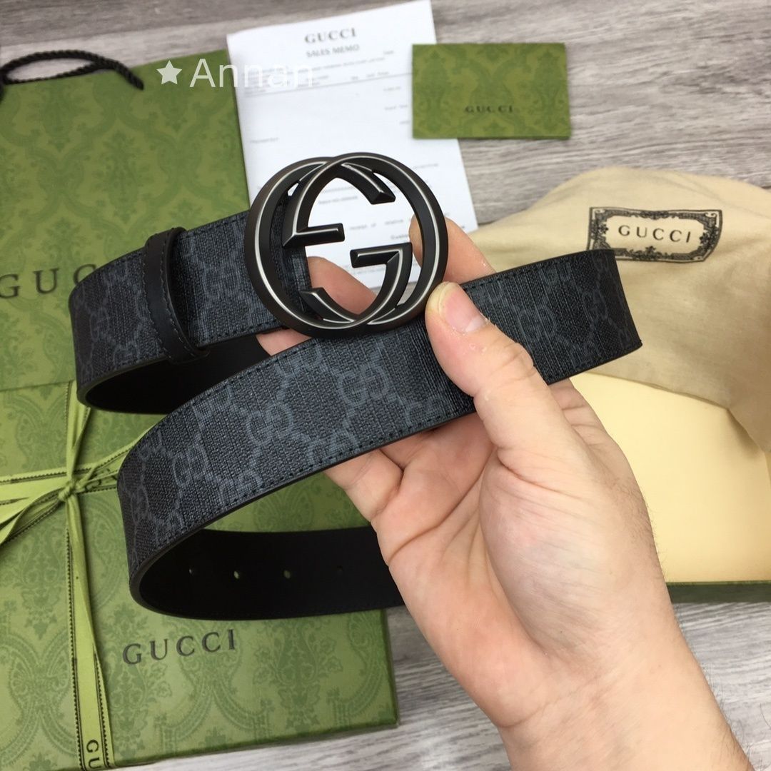 新品に近い?新型 GUCCI グッチ GG ベルト メンズ 本革