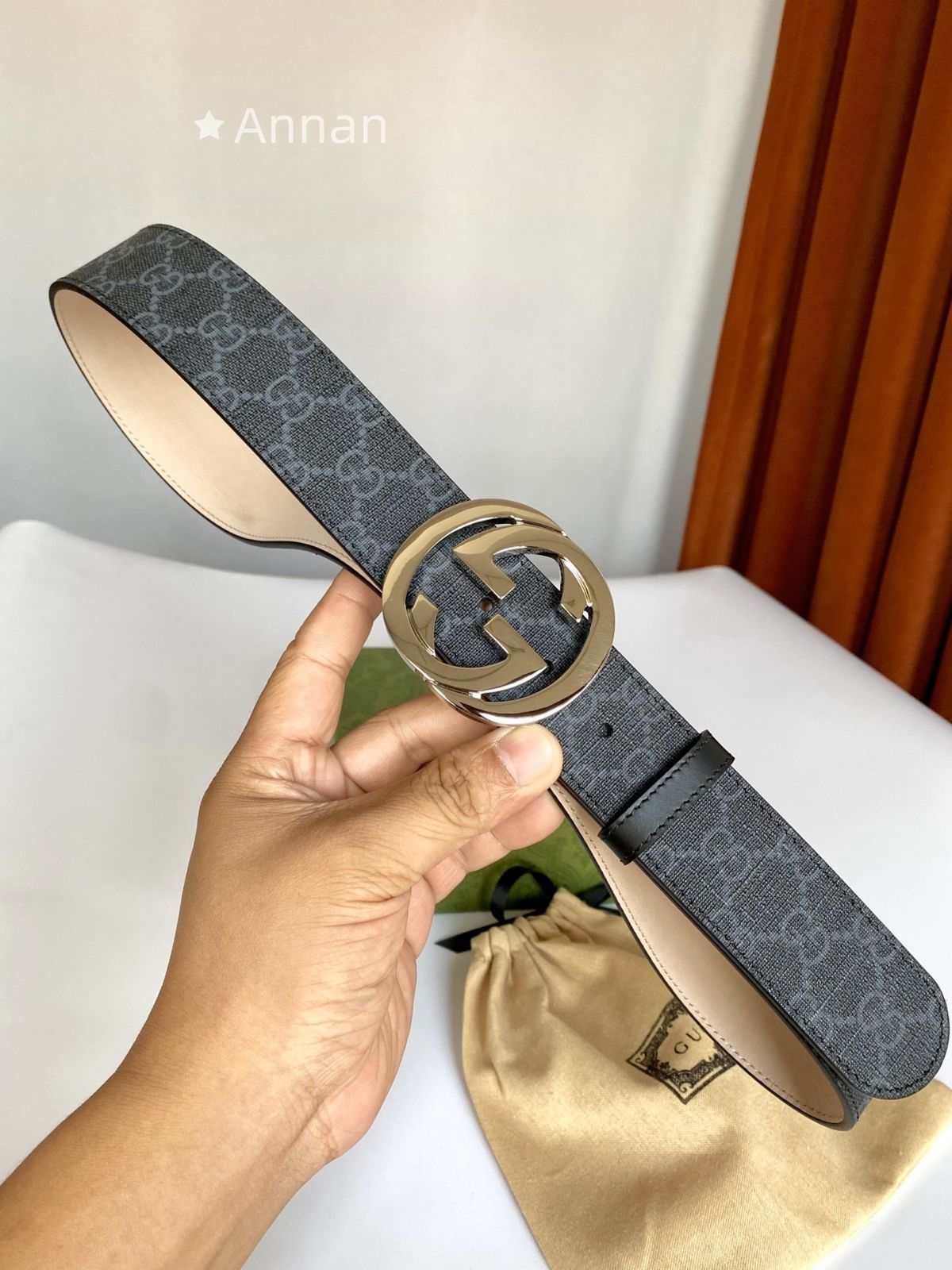 高級美品 状態良 GUCCI グッチ GG ベルト メンズ 本革