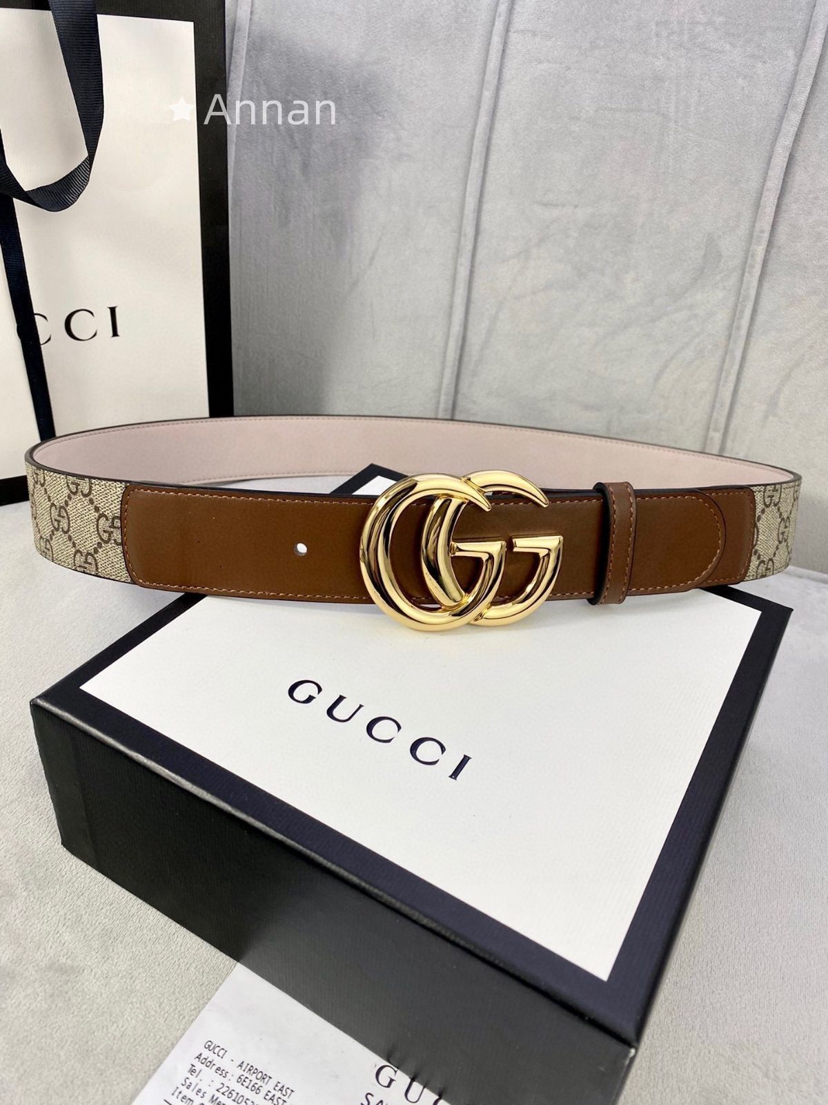 【限定】送料無料 GUCCI グッチ GG ベルト メンズ 本革 10,220円