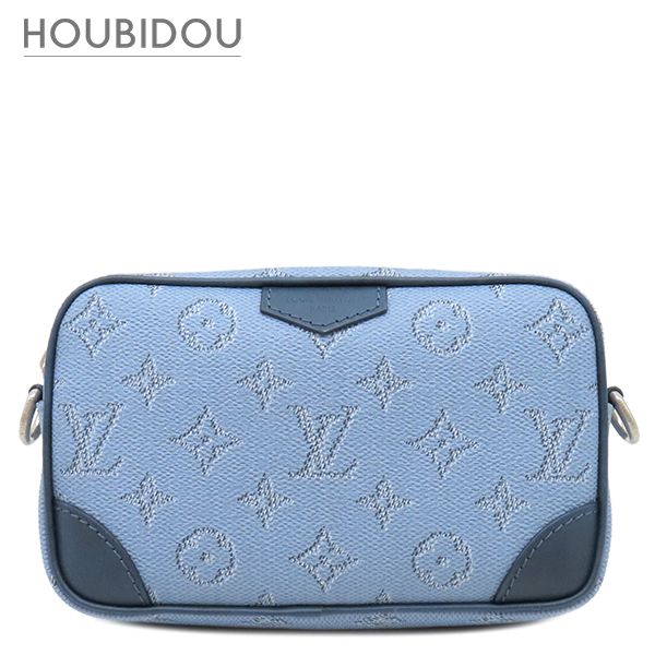 ルイヴィトン LOUIS VUITTON ショルダーバッグ トロカデロ ウェアラブル ウォレット レザー モノグラムヘリテージキャンバス ブルー シルバー金具 青 M14684 RFID 【箱】【中古】