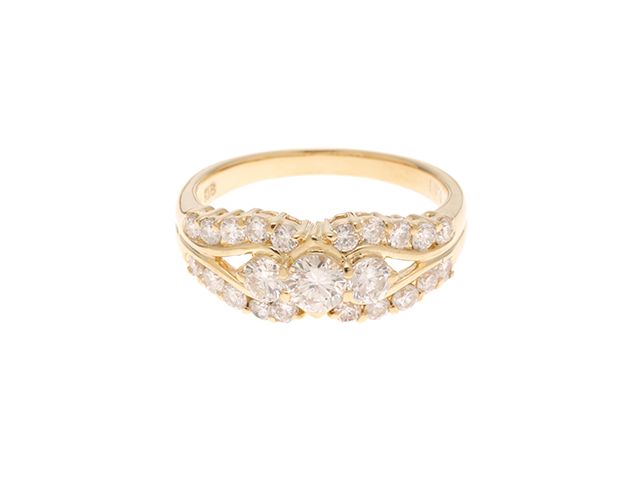 JEWELRY　貴金属・宝石　ダイヤリング　ダイヤモンド　指輪　K18　ゴールド　11号　3.7g　D1.01ct　2147200568843　【200】