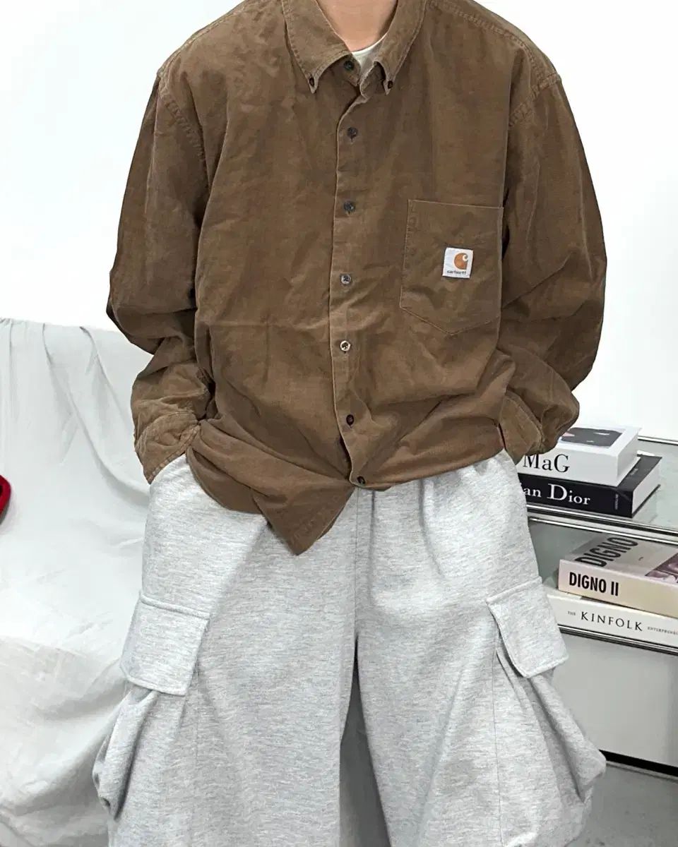 Carhartt カーハート ブラウン コーデュロイ シャツ XL