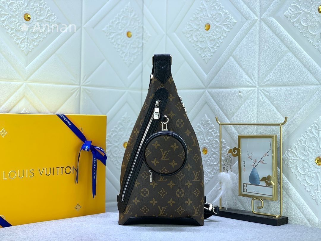 美品 LOUIS VUITTON ルイヴィトン メンズ ボディーバッグ モノグラム エクリプス デュオ スリングバッグ