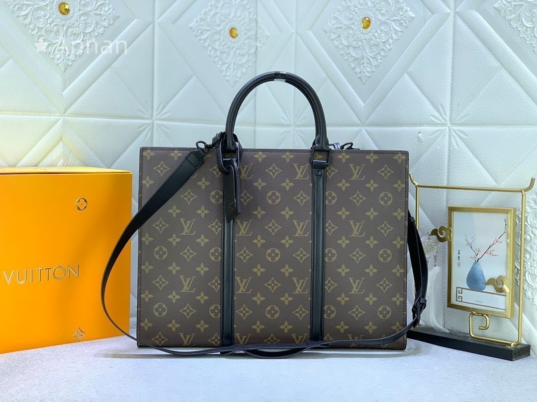 美品!ルイヴィトン LOUIS VUITTON メンズトートバッグ ビジネスバッグ メンズ Sac Plat Horizontal Zippe
