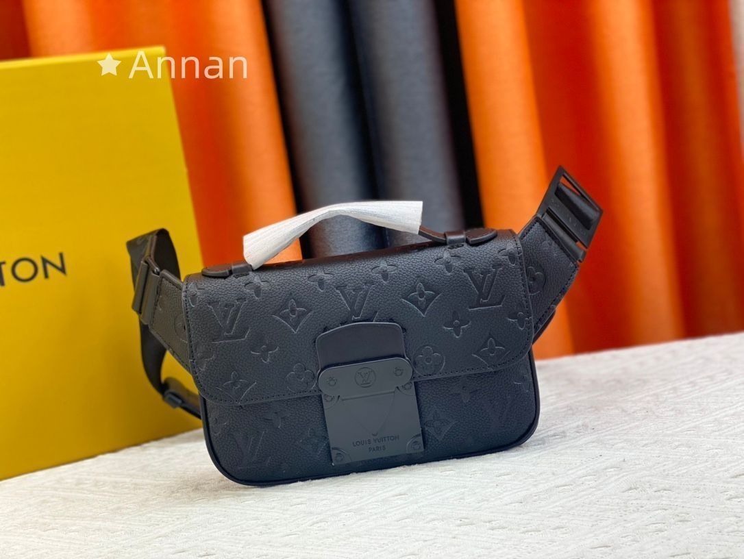 LOUIS VUITTON ルイ ヴィトン Sロック スリングバッグ ウエストバッグ M58487 トリヨンレザー ノワール ブラック モノグラム ウエストポーチ ビトン