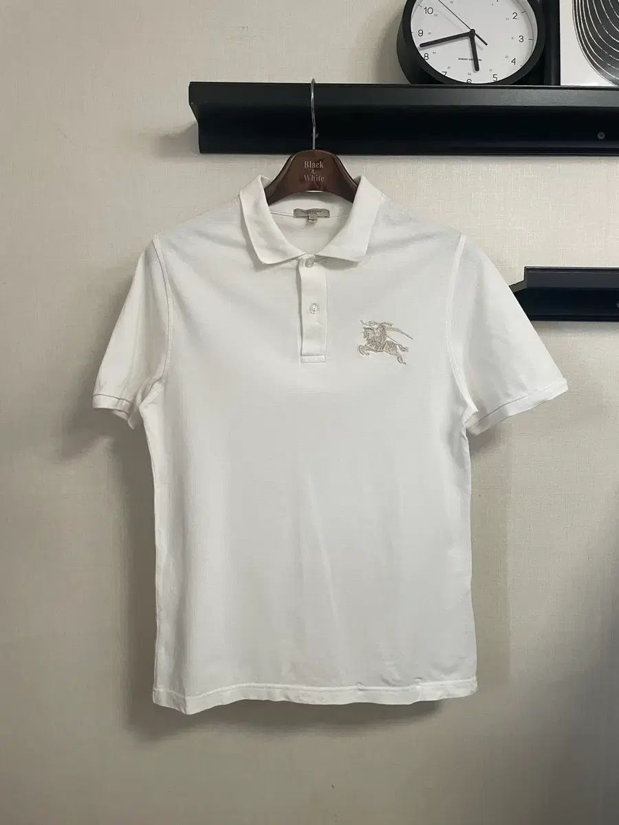 バーバリー 白 半袖 ポロTシャツ M サイズ