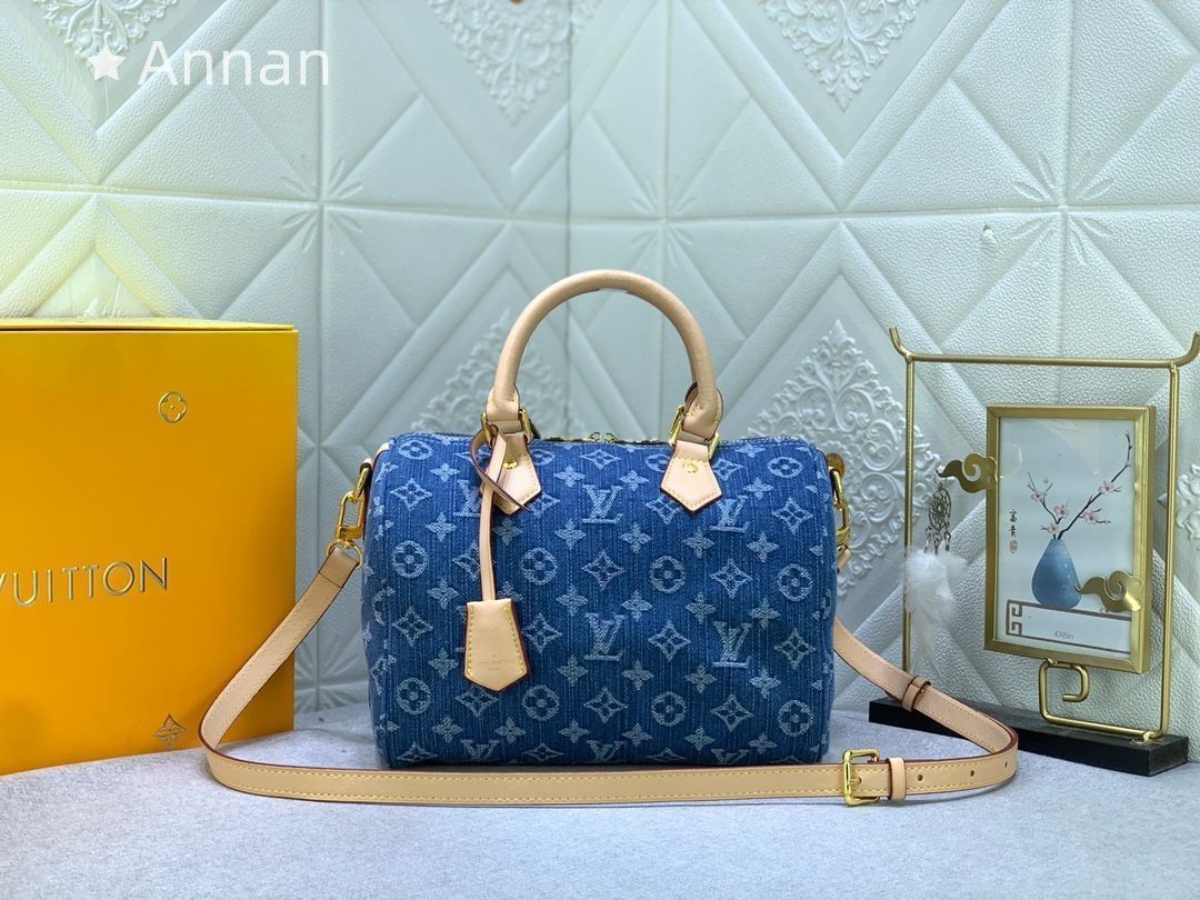 Louis Vuitton ルイヴィトン デニム ハンドバッグ ショルダーバッグ スピーディ バンドリエール25 2WAYモノグラム