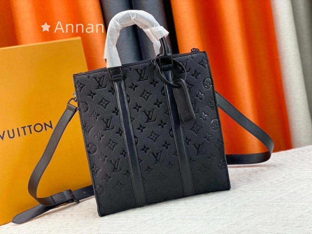 【超美品】 LOUIS VUITTON ルイヴィトン メンズ バッグ モノグラム サックプラクロス ノワール M59960 トリヨンレザー 2WAYバッグ