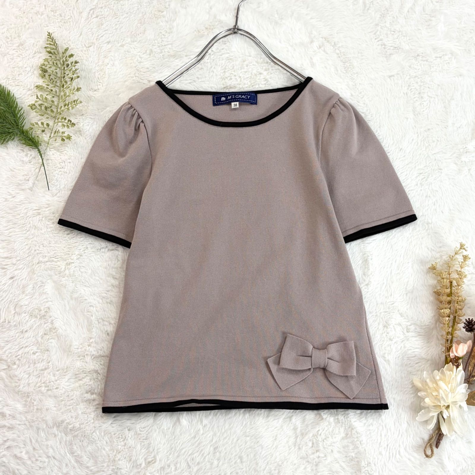 M'S GRACY エムズグレイシー 半袖 カットソー リボン付き レディース