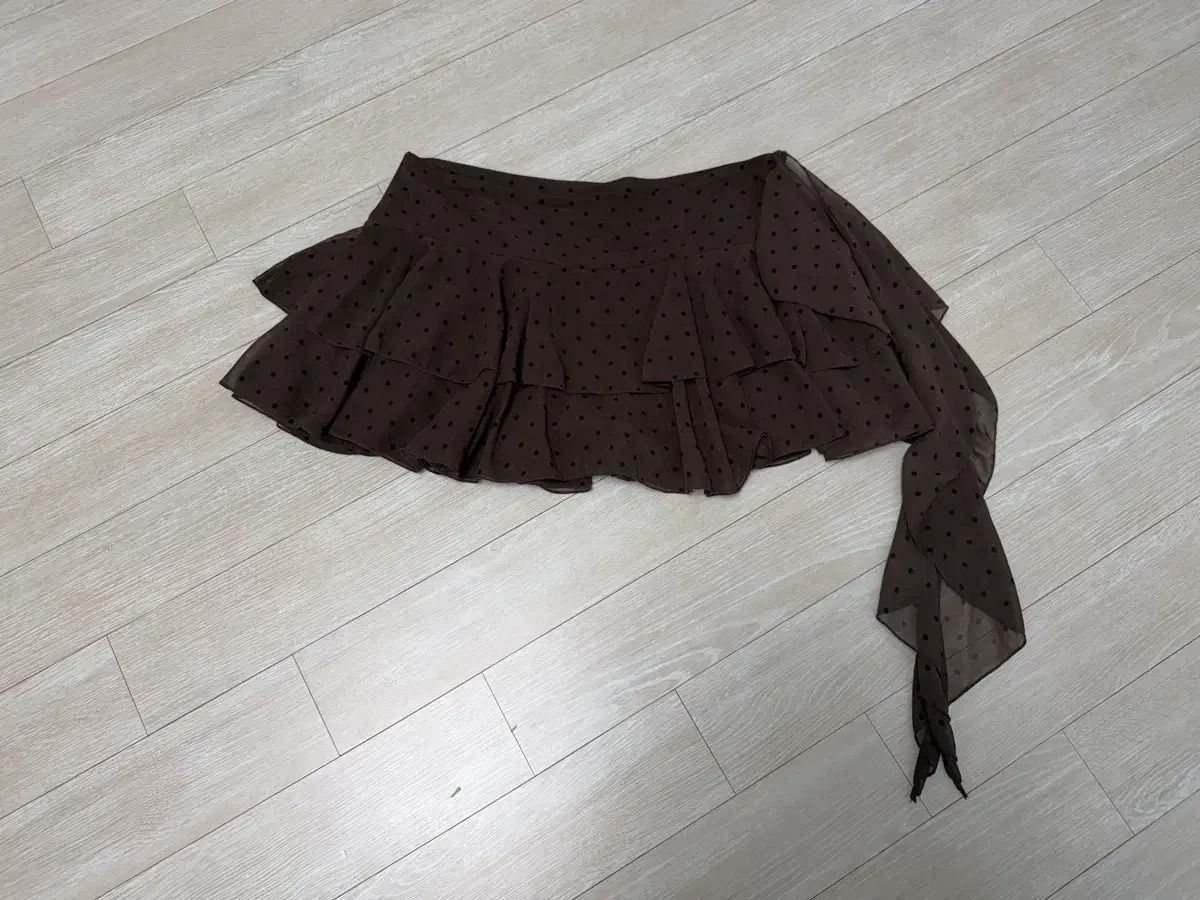 ZARA（ザラ）フリルスカート パンツ Mサイズ ブラウン ドット