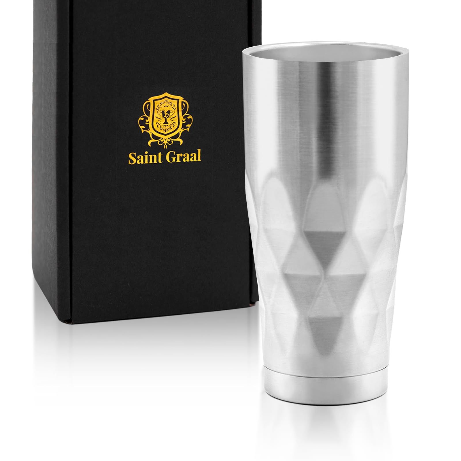 SaintGraal(セイントグレイル) ビールジョッキ タンブラー 真空断熱 ステンレス ハイボール グラス 父の日 誕生日プレゼント 男性 ギフト 660ml (シルバー)送料無料