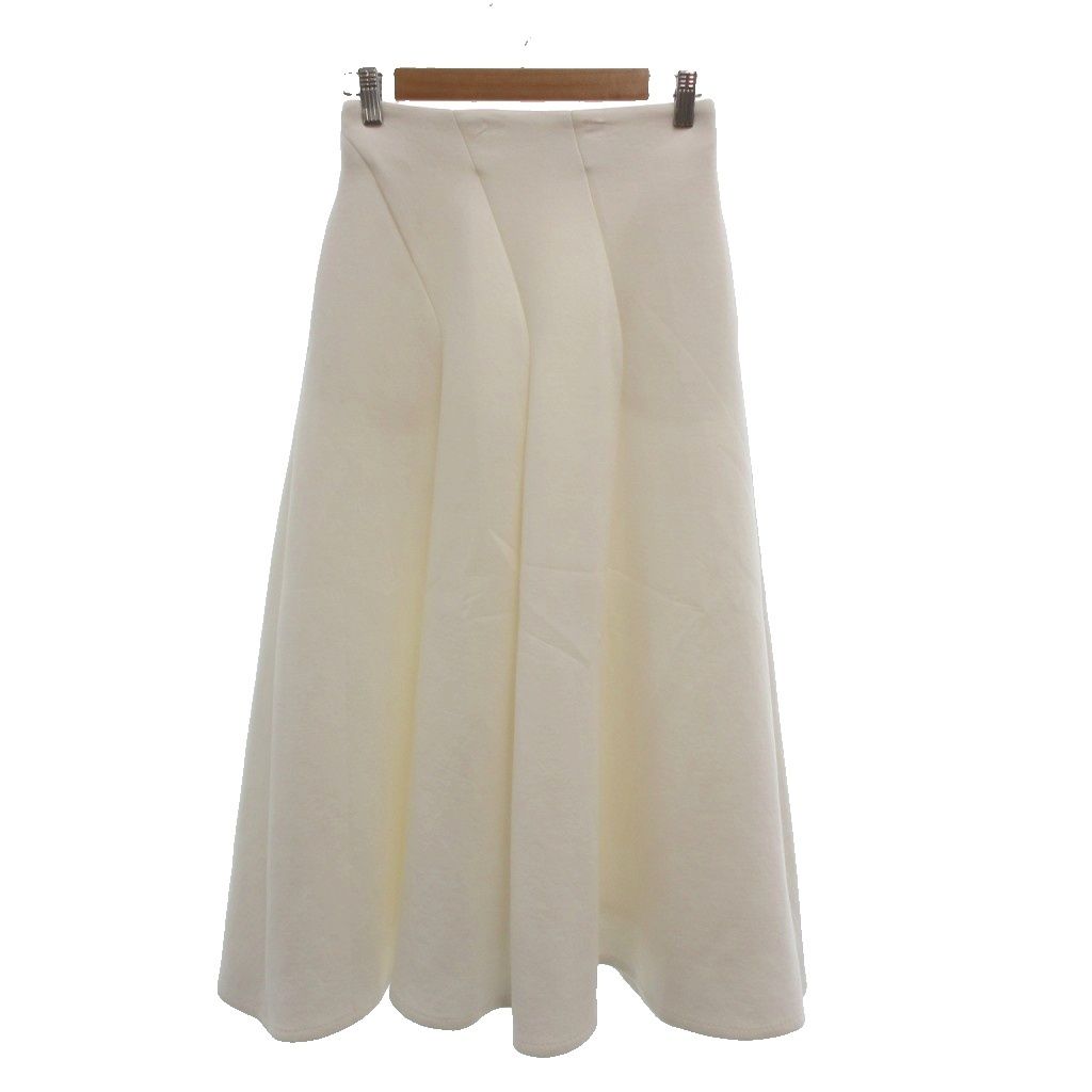 LAUBE BLANC ロングスカート S 白 ホワイト フレアシルエット パネル切り替え /MX ■GY74