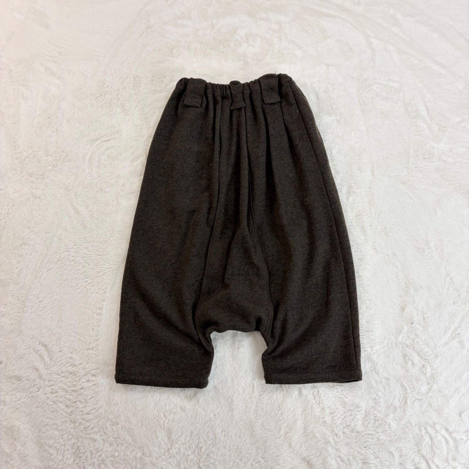 萌 MOYURU モユル サルエルパンツ ウール混 無地 ウエストゴム入り 茶 萌 MOYURU モユル サルエルパンツ ウール混 無地 ウエストゴム入り 茶