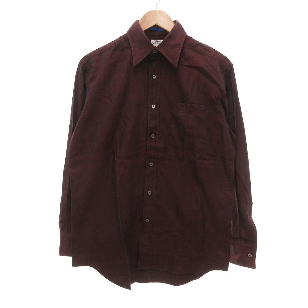 ポールスミス PAUL SMITH 長袖シャツ ヘリンボーン ストライプ M 赤系 /UO ■GY74