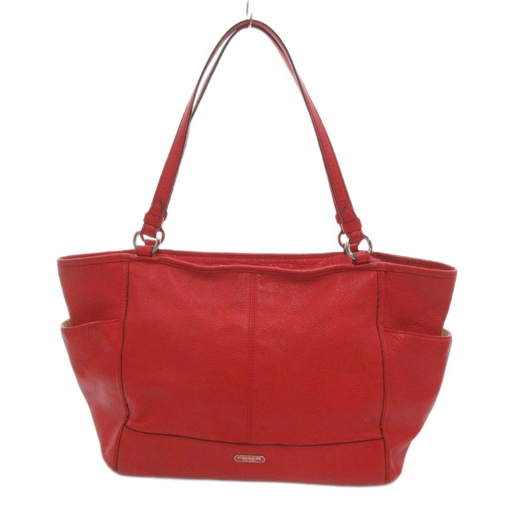 コーチ COACH パーク レザー キャリーオール トートバッグ 赤 レッド F29898 /UO ■GY74