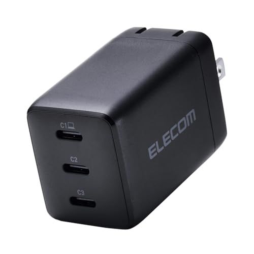 エレコム 充電器 合計65W 3ポート Type-C USB PD対応 スイング式プラグ採用 ブラック EC-AC11267BK@ 4ebe65f2 4,637円