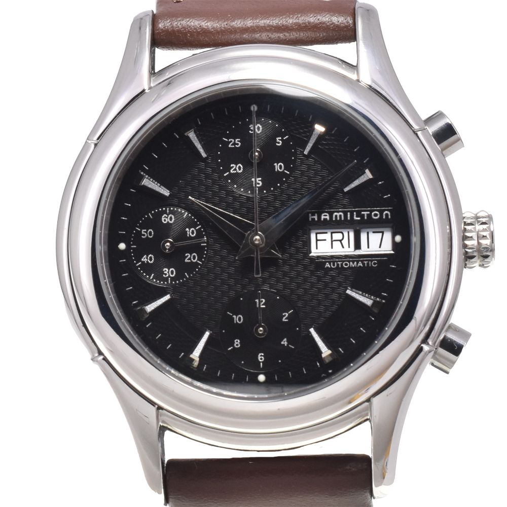 ハミルトン HAMILTON H18516131 アメリカン クラシック リンウッド クロノグラフ 自動巻き メンズ 美品 箱・保証書 腕時計 G#147549