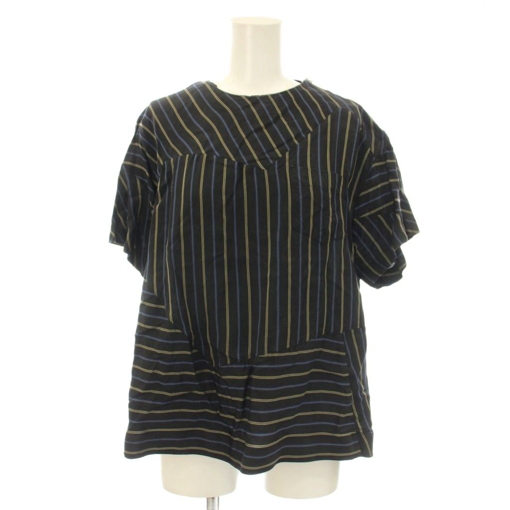 送料無料】サカイラック sacai luck 15SS シャツ ブラウス 1 紺