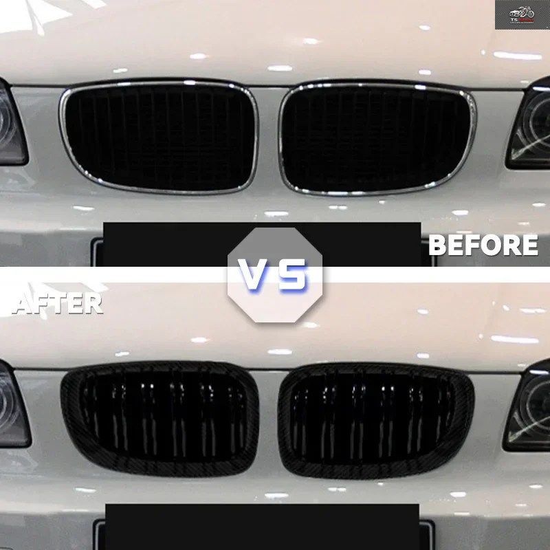 BMW E81 E87 E82 E88 128I 130I 135I 対象車種 07-11 車用グリル フロントキドニーグリル デュアルスラット ダブルライングリル