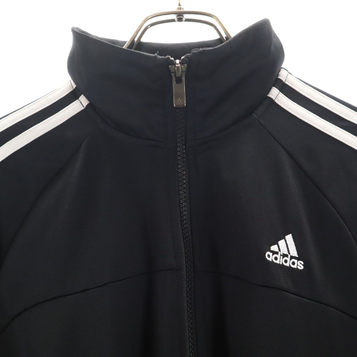adidas アディダス トラックジャケット 上下 セットアップ M ブラック ジャージ 裏トリコット 3ライン メンズ 古着