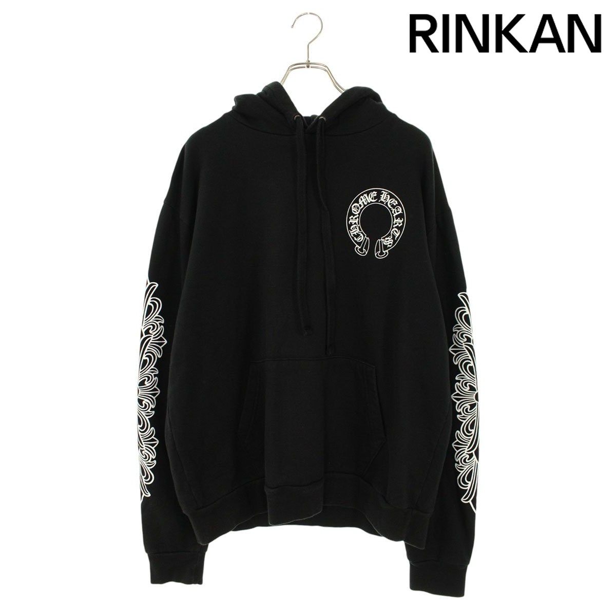 クロムハーツ SWTSHRT HD PLVR/プルオーバーパーカー 袖フローラルクロスプリントプルオーバーパーカー メンズ M
