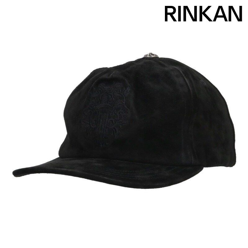 クロムハーツ SLOUCHY 5 PANEL CAP ダガー刺繍クロスボール付きスエードレザーキャップ メンズ ONE SIZE