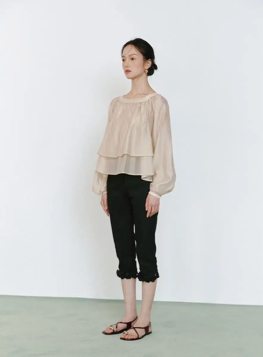 ガニー GANNI ソン double layered sheer bl ベージュ