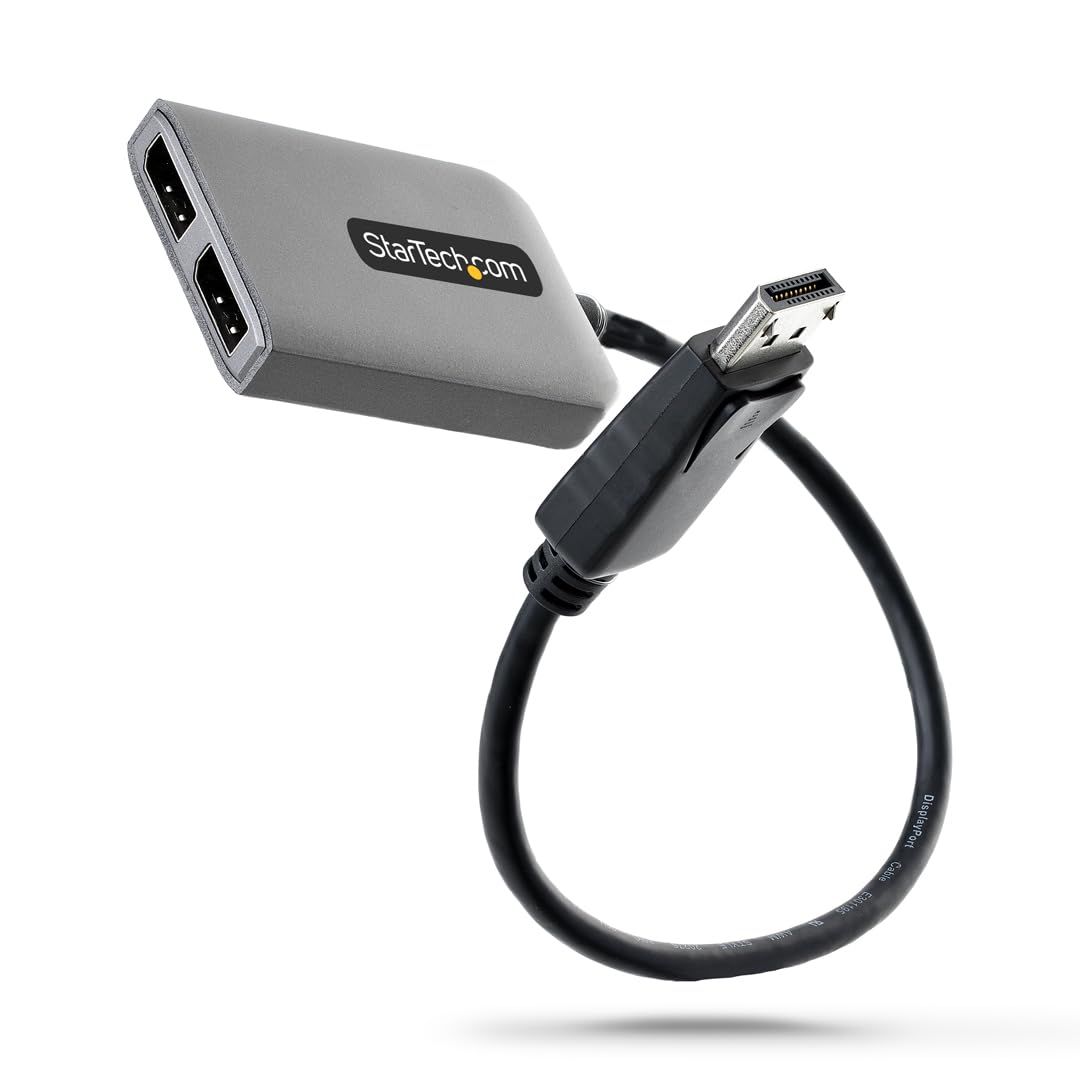 StarTech.com MSTハブ／DisplayPort 1.4 - 2xDisplayPort／デュアル 4K60Hz／Windowsのみ MST14DP122DP