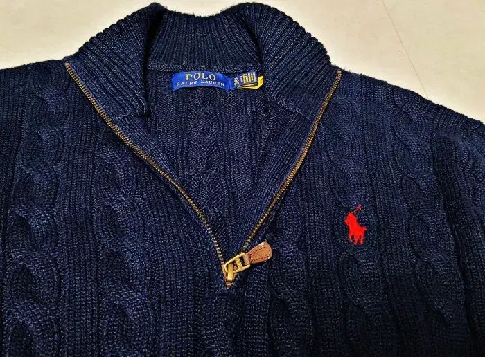 ポロ ネイビー ケーブルニットハーフジップアップ XL ホログラムタグ ポール1329 7,953円