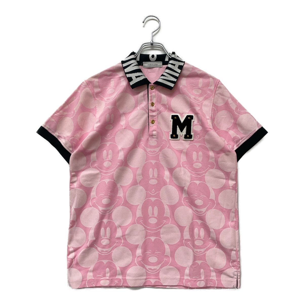 中古 メンズ マークアンドロナ MARK&LONA 半袖ポロシャツ L ピンク