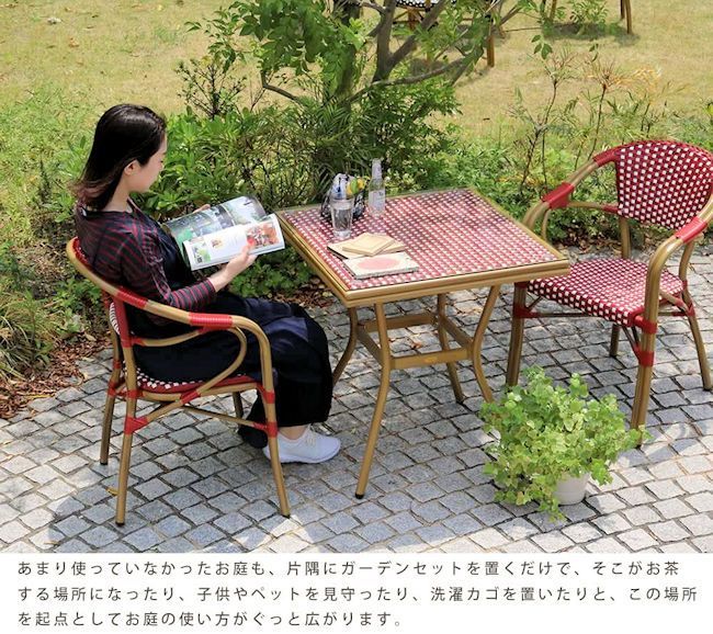 送料無料ガラス天板人工ラタン木調アルミフレームカフェテーブル直径70（1293） ガラス天板 人工ラタン木調アルミフレーム カフェテーブル幅70cm