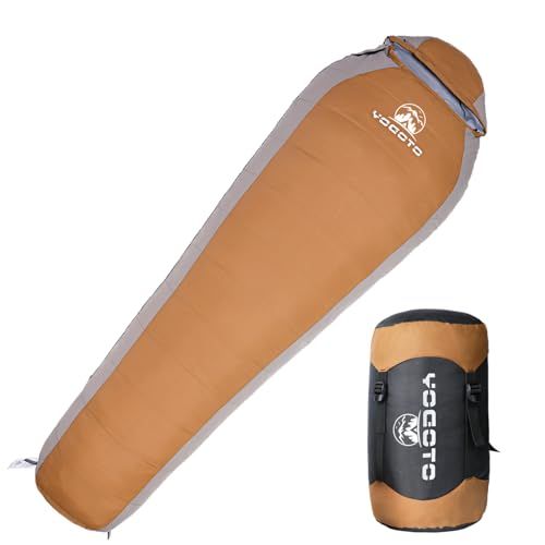【YOGOTO】 ダウン 寝袋 冬用 マミー型 シュラフ 600FP 高級ダウン 連結可能 撥水 スリーピングバッグ -15℃?0℃?15℃ キャンプ アウトドア 暖かい 耐寒温度 -15℃ コンパクト 車内泊 防災用 圧縮スタッフバッグ付き 3f0d6d00