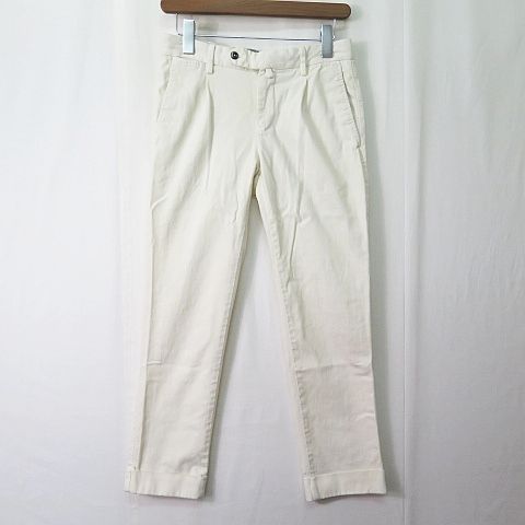 ピーティーゼロウーノ PT01 BEAMS F COVA FIT ストレッチコットン 1プリーツパンツ 42 アイボリー 2sa7525