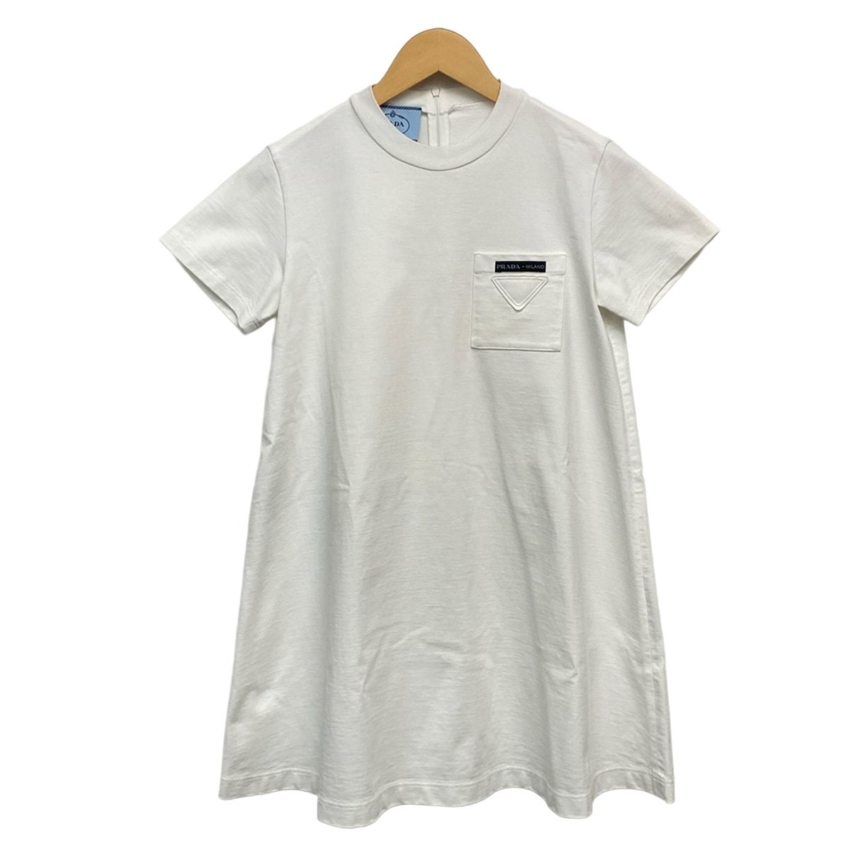 PRADA(プラダ) ワンピース サイズ40 M レディース 33533 S191 1T4W 白 半袖/ミニ