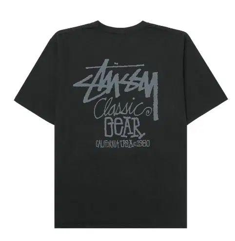M STUSSY ピグメント ダイド クラシック ギア Tシャツ ブラック